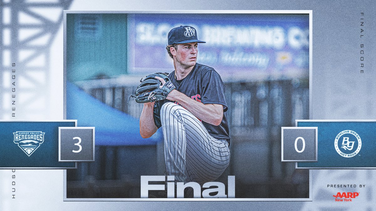 Blanked: Renegades shut out Hot Rods, win rubber game 3-0

Read today’s post game recap presented by <a href="/AARPNY/">aarpny</a> 
milb.com/hudson-valley/…