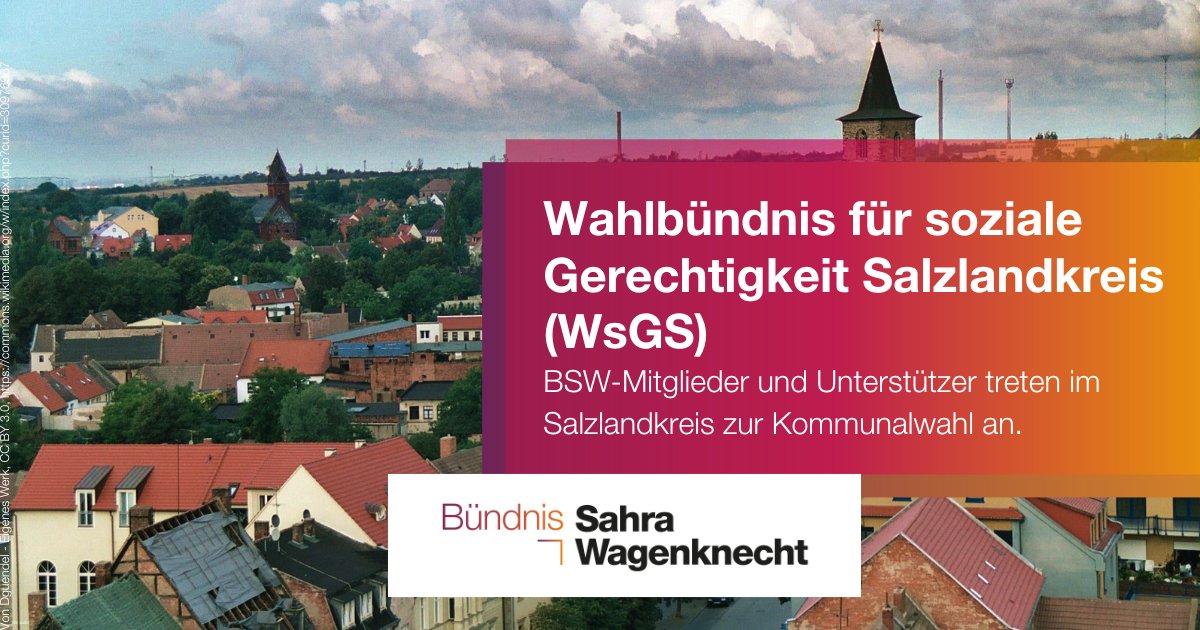 Auch im #Salzlandkreis in Sachsen-Anhalt tritt ein BSW-nahes Bündnis zur Kommunalwahl im Kreis und in Ortschaften an. Angeführt von unserer EU-Kandidatin Bianca Görke, die eine lange kommunalpolitische Erfahrung mitbringt. #BSW