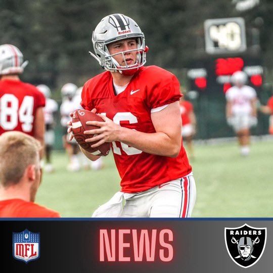 Former Ohio State and Gannon quarterback Kory Curtis and the Las Vegas #Raiders have a strong mutual interest in getting a deal done after his workout on Friday, league sources tell @_MLFootball. I’m told the two sides plan to speak Monday and potentially finalize a deal.