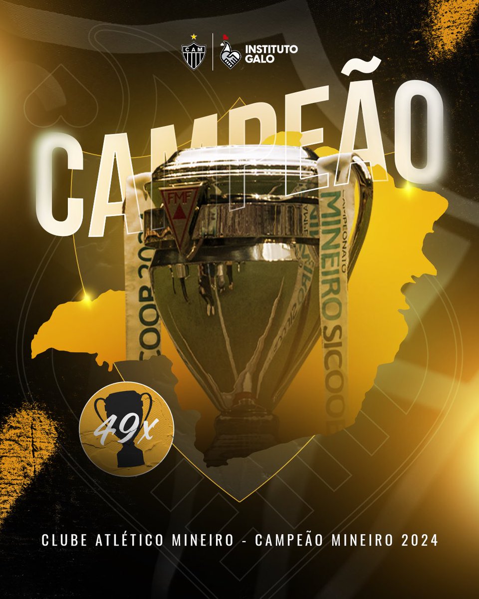 InstitutoGalo's tweet image. O CAMPEONATO MINEIRO DE 2024 É NOSSO! 🤍🖤