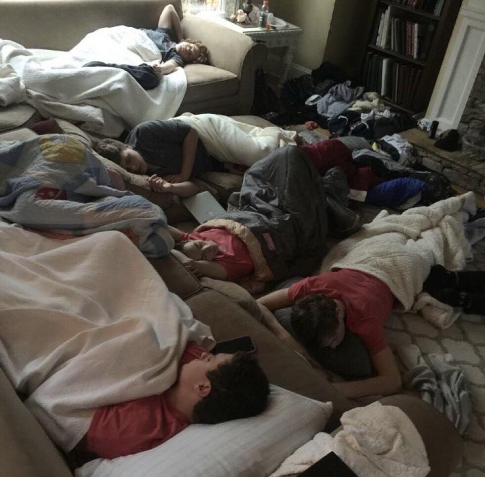 When we used to have sleepovers with all our cousins