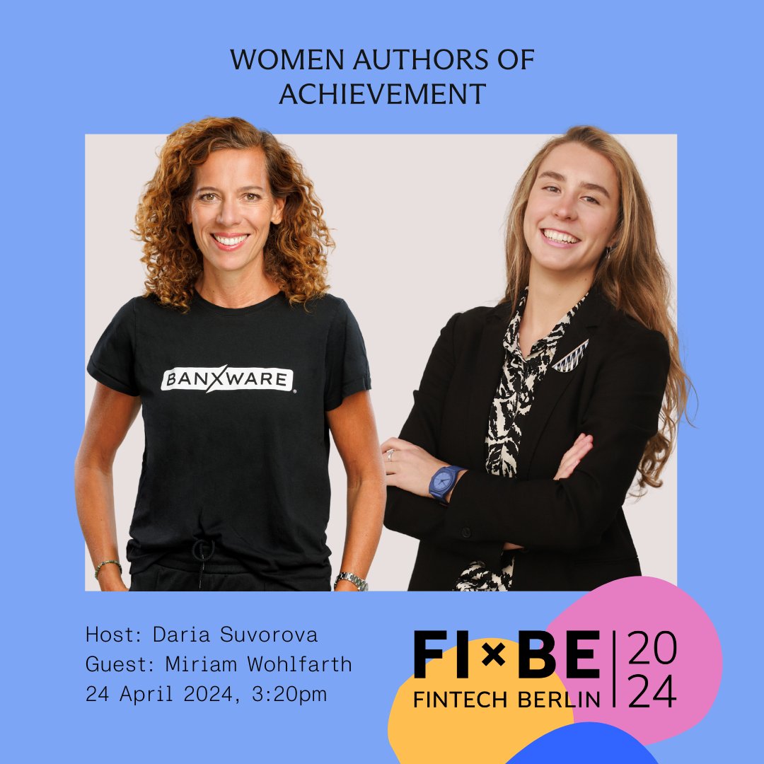 Daria_Suv's tweet photo. I am so excited! I'll be interviewing @WohlfarthMiriam - one of the first female #FinTech founders in Germany, boasting two decades of experience in the space.
Join me at @FIBE_Berlin on April 24, at 3:20 pm at Messe Berlin, Podcast Stage for #WAAPodcast🎙
#FIBE24 #FIBEBerlin https://t.co/LO09Odx6ec
