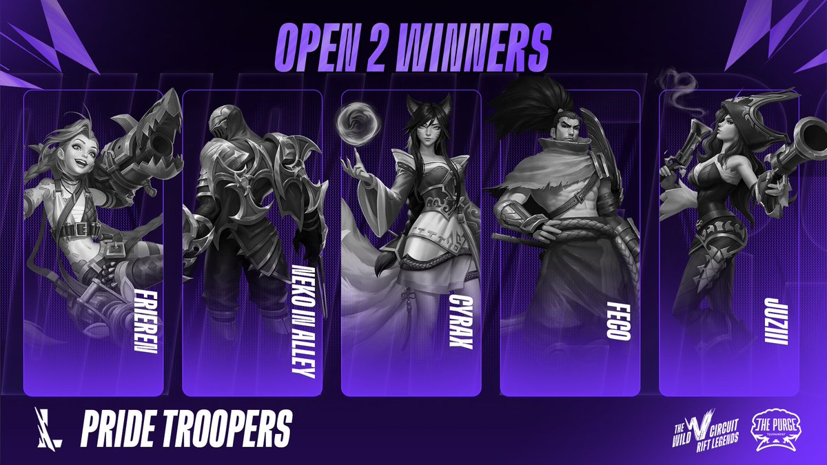 Congratulations Team #PrideTroopers for being crowned as Champions of the #RiftLegends Open 2 👑