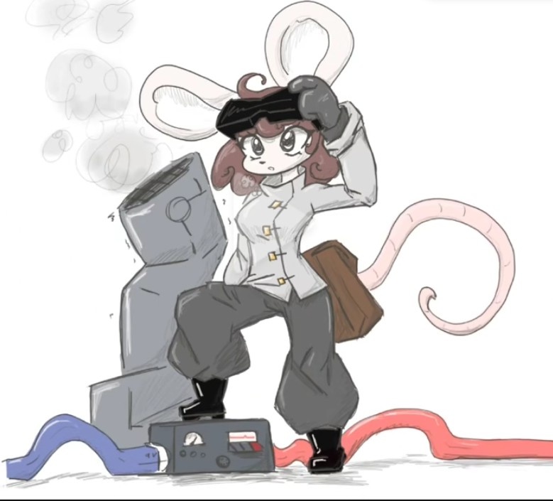 CD_Alyn's tweet photo. A drawing I made of an inventor mouse character of mine. 
#drawingart #digitalart #anthroart #mouse #cartoonart https://t.co/mHt1hO9297