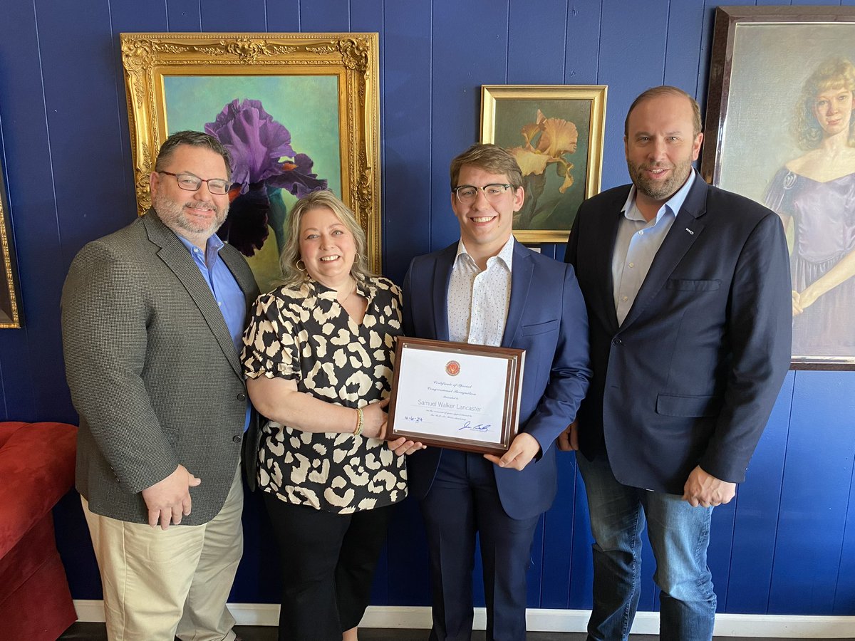 Yesterday, I was in Sikeston to present Sam Lancaster with a certificate congratulating him on his appointment to the U.S. Air Force Academy. He’s an excellent student, a talented musician, and a natural leader with a very bright future ahead.