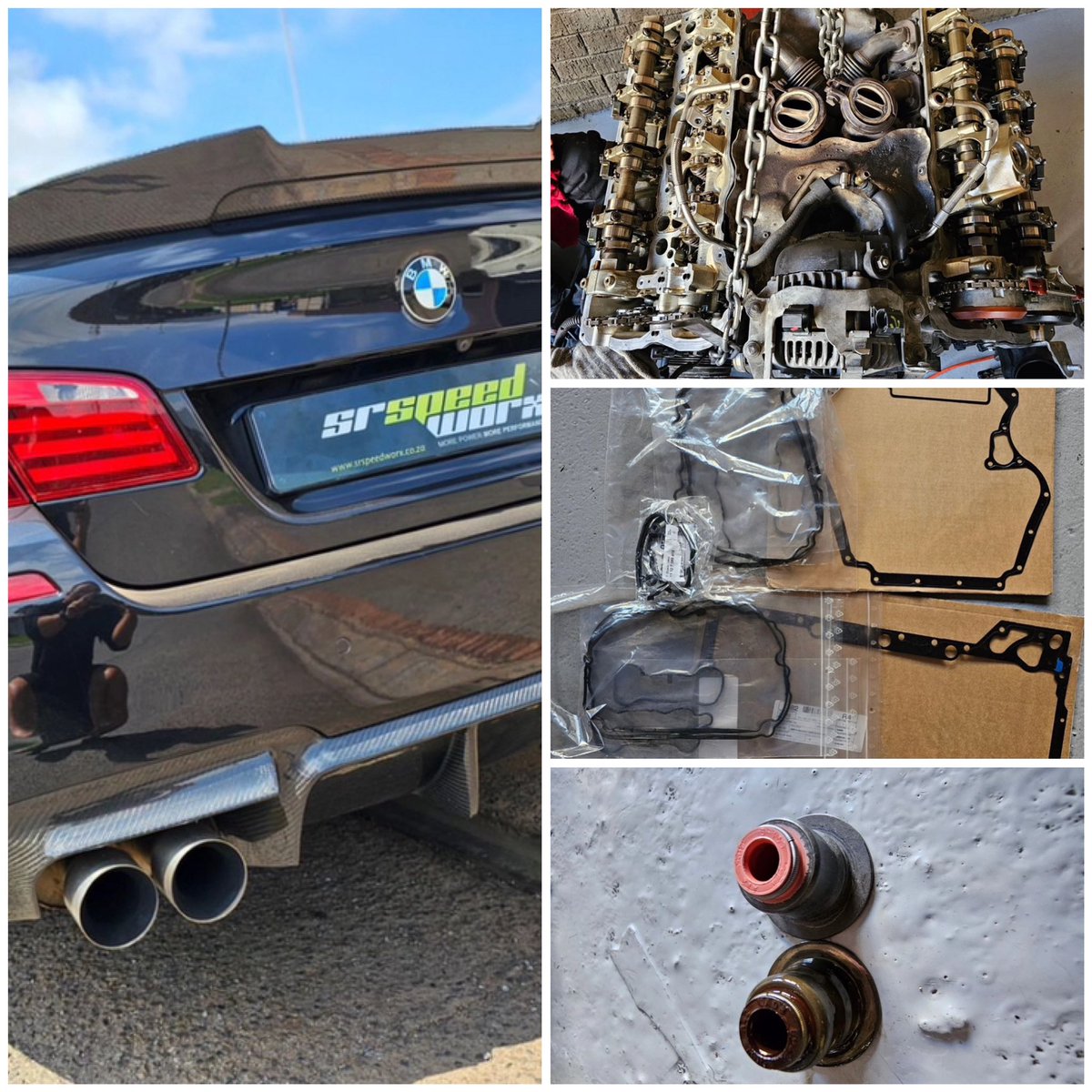 SR_Speedworx's tweet photo. ///M Torque Monster 

Heavy duty TLC maintenance required on this beast.

Owner of this F10 M5 booked in his car to sort out smoking issues, coolant &amp; oil leaks.

Engine removed to replace valve stem seals, sump gaskets, coolant pump &amp; coolant lines 👍 https://t.co/7uB4frkTjm