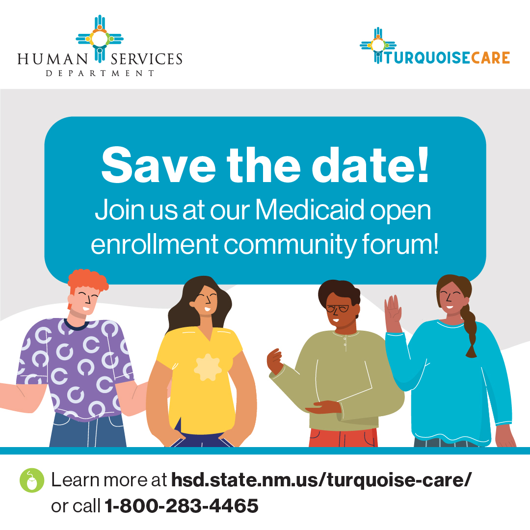 The Turquoise Care Roadshow Is Coming To Town! Find out when by downloading the Roadshow Schedule: hsd.state.nm.us/wp-content/upl… Find your community and mark your calendar. HSD will be there to help you find and register for the best Medicaid plan for you and your family.