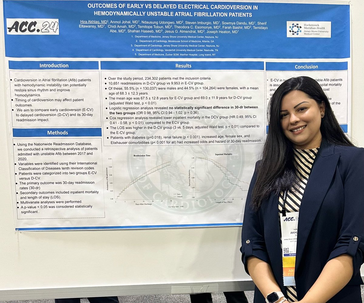 Hira Akhlaq MD MBBS (@hira_akhlaq_) on Twitter photo Honored to present my research at ACC.24!
Grateful for all my mentors and friends and family for their constant faith and support!
<a href="/ACCinTouch/">American College of Cardiology</a>
<a href="/global_wic/">Global Women In Cardiology (WIC) - Early Career</a>
<a href="/HMHNewJersey/">Hackensack Meridian</a>
#jsumc
#ACC2024
#ACCIMcardiology
#ACCdiversity Honored to present my research at ACC.24!
Grateful for all my mentors and friends and family for their constant faith and support!
<a href="/ACCinTouch/">American College of Cardiology</a>
<a href="/global_wic/">Global Women In Cardiology (WIC) - Early Career</a>
<a href="/HMHNewJersey/">Hackensack Meridian</a>
#jsumc
#ACC2024
#ACCIMcardiology
#ACCdiversity