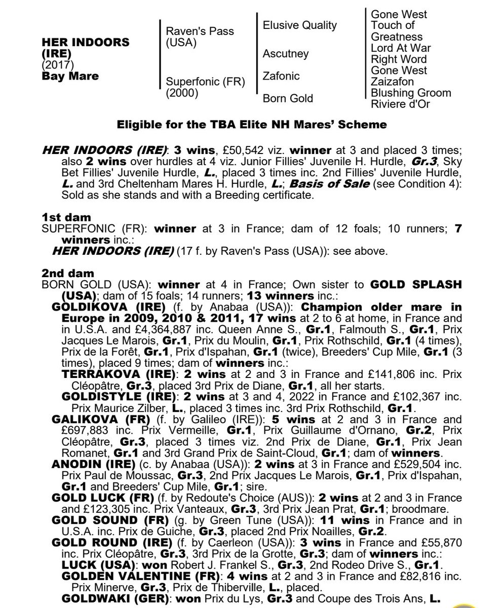 Our Cheltenham grade 3 winner Her Indoors who we own in conjunction with <a href="/Lisnagarpaddock/">Lisa Pyne</a> has been confirmed in foal to <a href="/coolmorestud/">Coolmore</a> exciting new NH stallion Hurricane Lane.