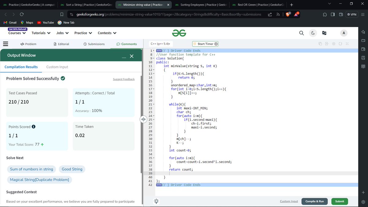 Aman_5684's tweet image. Day 10 of #50dayscodechallenge
Today I solve three question of the string ✅
💪💪
#coding #hardwork #SoftwareEngineering #letconnect #cpp #programming #LearnInPublic