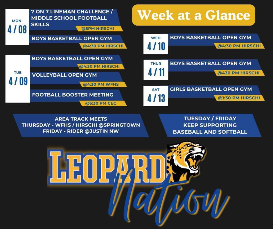 Week at a glance ⬇️  🐆 ⬆️ 

#leopardnation
#gobigblue