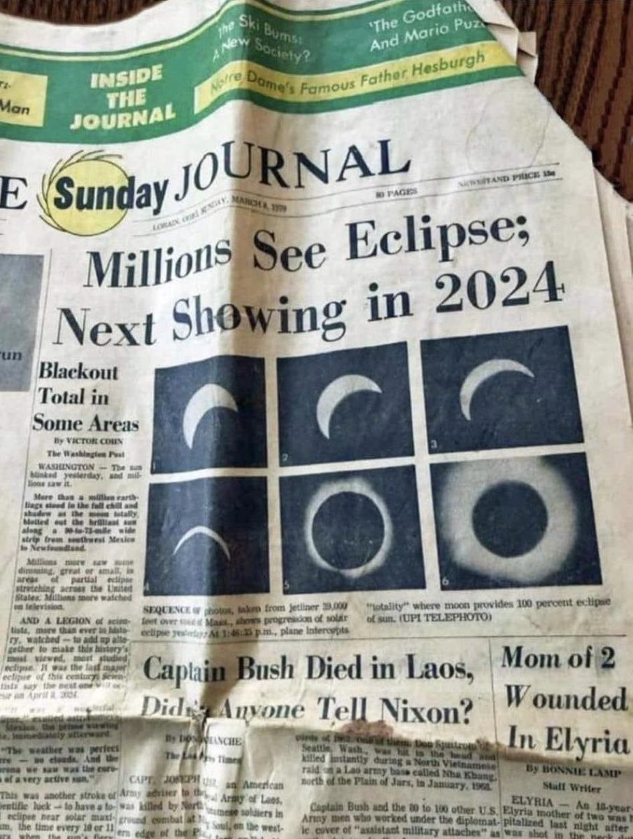 Newspaper from 45 years ago ☺️ #Eclipse2024