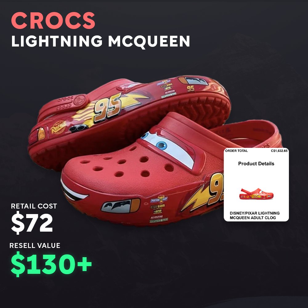 Kachow - Lightning McQueen's dropped this past weekend. Members scooped up the best sizing and took home some easy profits! thenorthcop.com