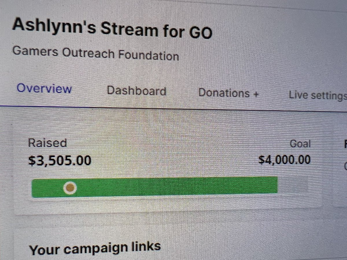WE JUST FULLY FUNDED A GO KART AND HAVE REACHED HALF WAY TO 4K!!! I am shaking right now!! @GamersOutreach #GFG2024