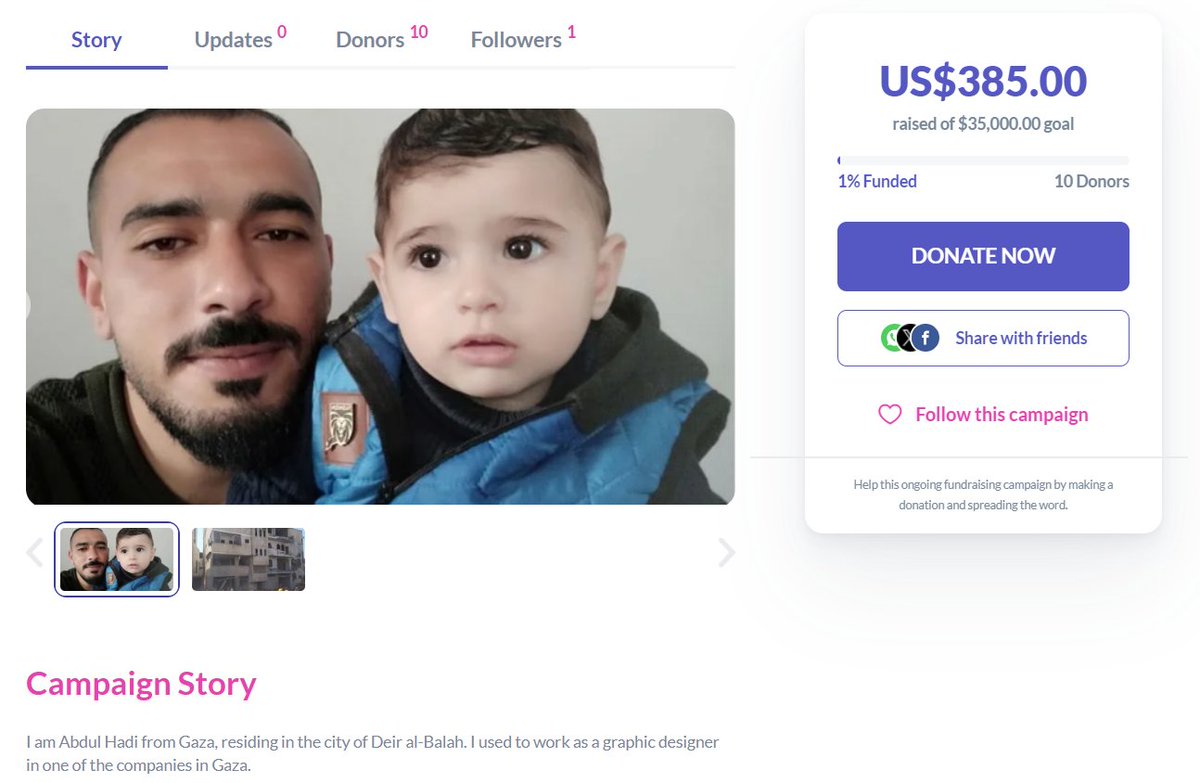 THIS STILL ONLY HAS 10 DONORS abdalhadi and his family are forced to leave gaza at this point and they have hardly made a dent in their goal!!! FUNDR4ISER 👉 gogetfunding.com/help-me-evacua… HIS P4YPAL 👉 paypal.com/paypalme/abdal…