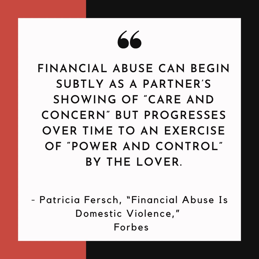 99% of women worldwide who are domestically abused are also financially abused. This Forbes article discusses the ways in which women can find themselves in financially abusive relationships. 
forbes.com/sites/patricia…

#financialabuse #financialliteracymonth