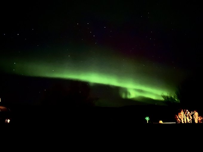1 pic. Guys!!! I got to see the #northernlights here’s a few iPhone pics as I am currently watching them