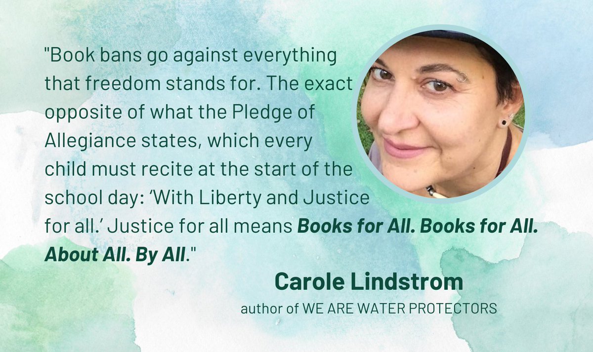 'Justice for all means books for all. Books for all. About all. By all.' - @CaroleLindstrom We're participating in #RightToReadDay with authors, readers, and community members across the country. Sign up to join @UABookBans here 👉 bit.ly/UABookBans-Join