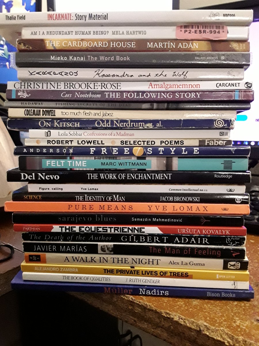 My own stack of #WaferThinBooks for @neglectedbooks