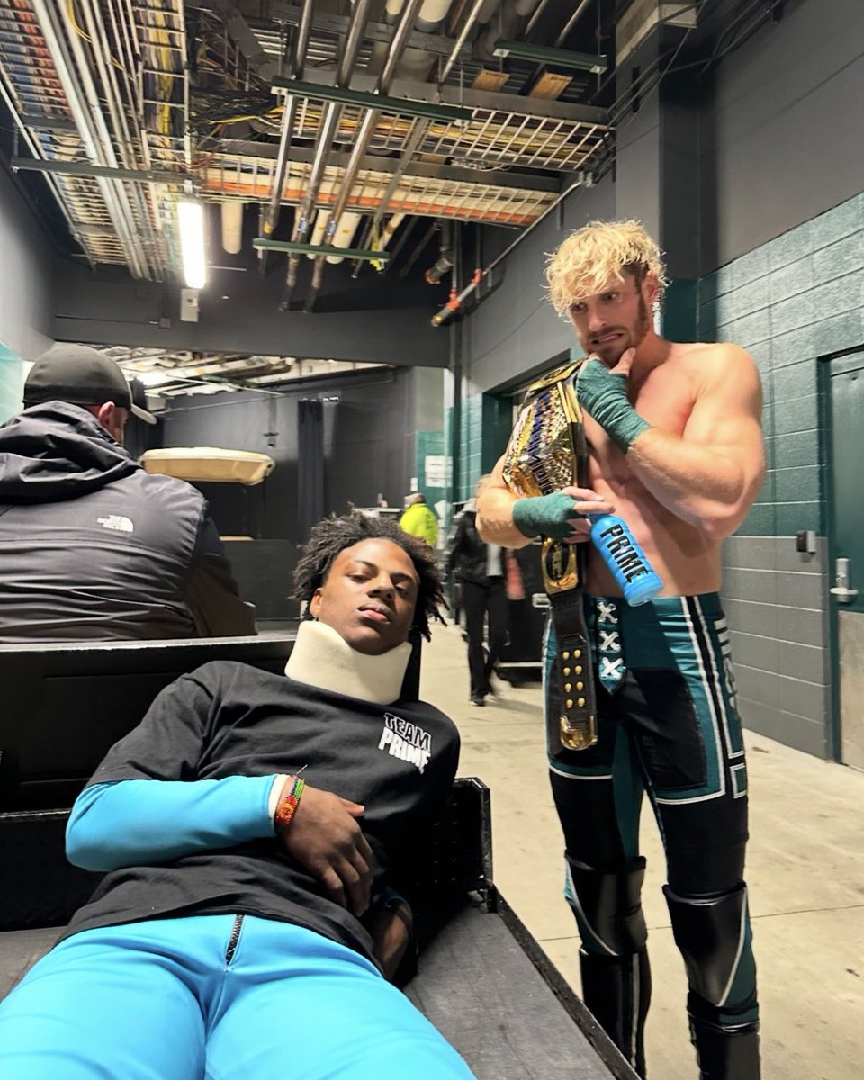 Speed backstage with Logan Paul after getting RKO’d by Randy Orton 😭