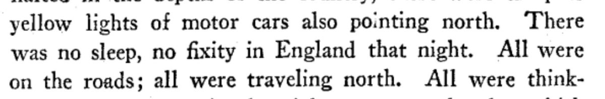 Eclipse eve greetings from Virginia Woolf. 'All were traveling north.'