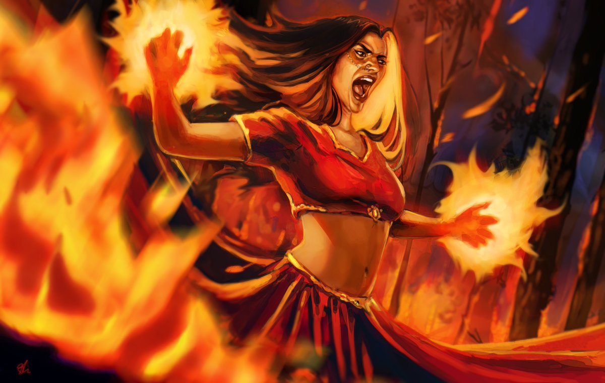May I recommend THE PHOENIX KING bc this art itself of Elena captures her rage 👀