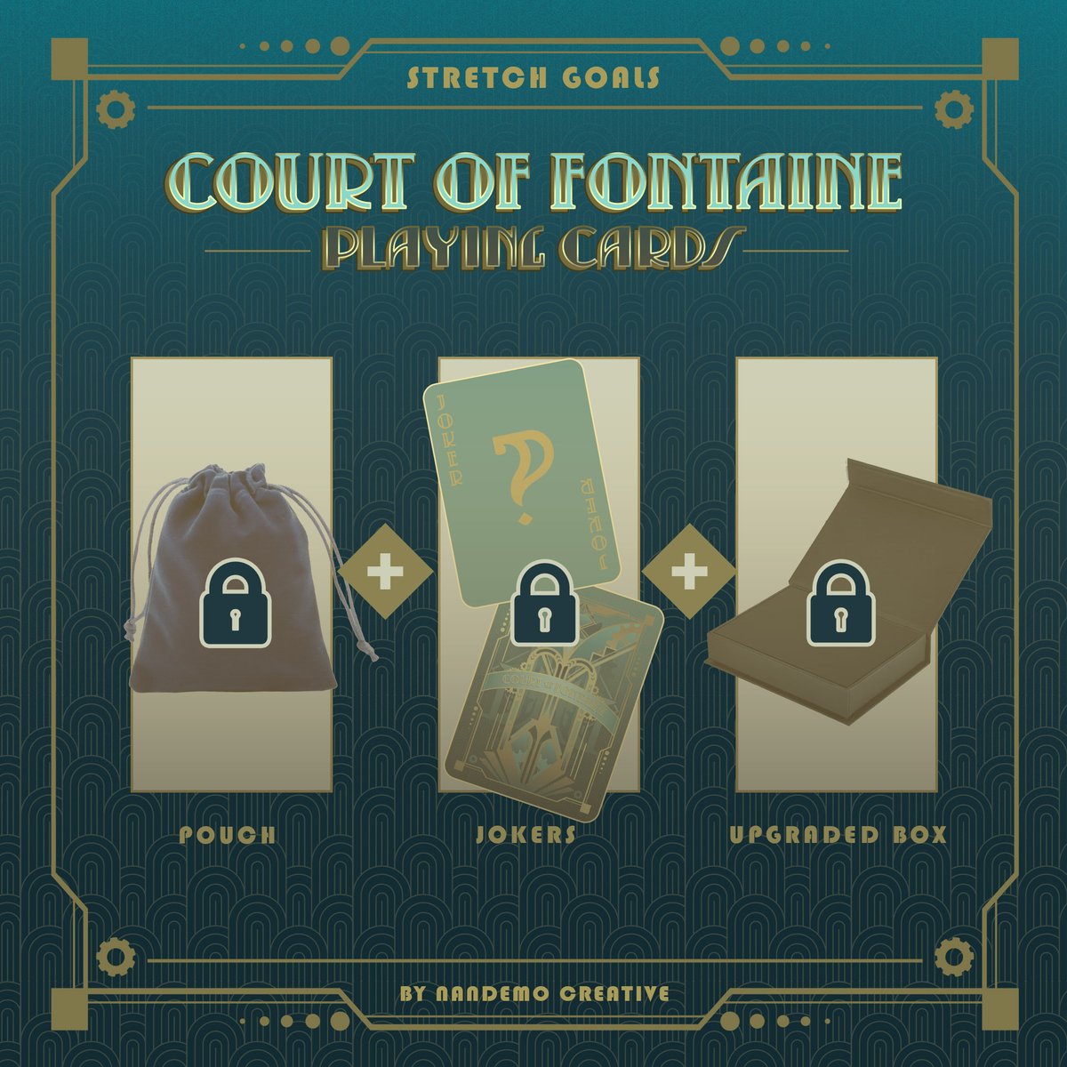 [RT🙏] Pre-orders are officially OPEN! 💧Court of Fontaine Playing Cards💧 Features ♠ 52pc Card Deck ♠ Foiled PVC cards ♠ Gold Gilded Edge ♠ Foiled Tuck In box ♠ 12 Character Cards ♠ Fully Customized Number cards #Genshinlmpact