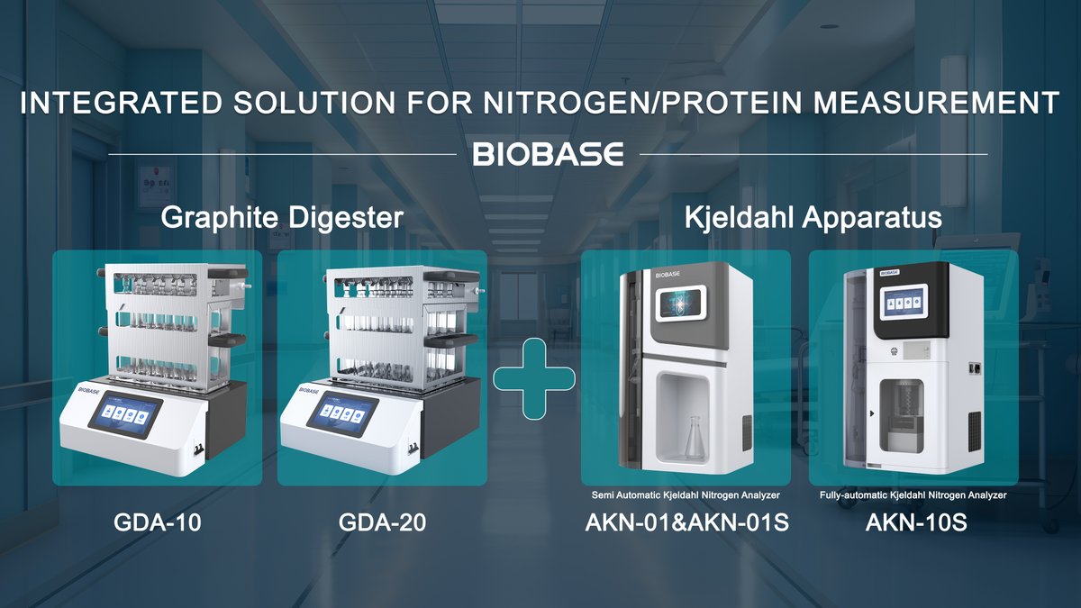 BIOBASE_CHINA's tweet image. BIOBASE launches integrated solution for nitrogenprotein measurement #chemicalanalysis #clinica #NitrogenAnalyzer #GraphiteDigester biobase.com/product/graphi…