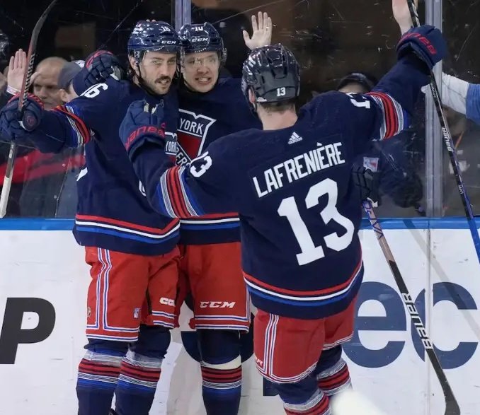 The Panarin - Trocheck - Lafrenière line has the most goals in the NHL this season with 51 Forsberg - O'Reilly - Nyquist has 43. Marchment - Seguin - Duchene has 41 No other line has more than 38. #NYR