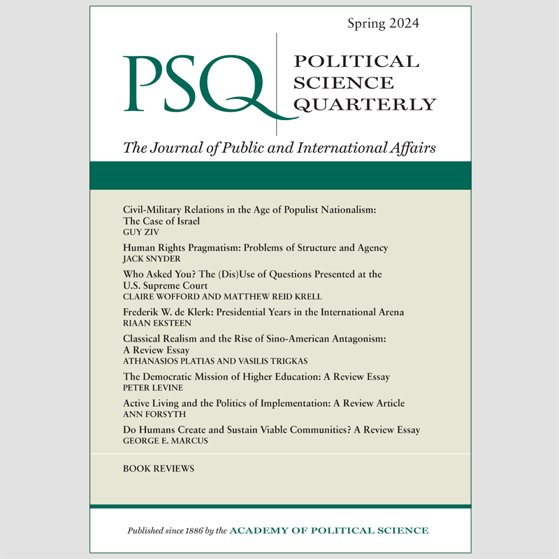 Spring 2024 Issue Available @OUPPolitics | academic.oup.com/psq