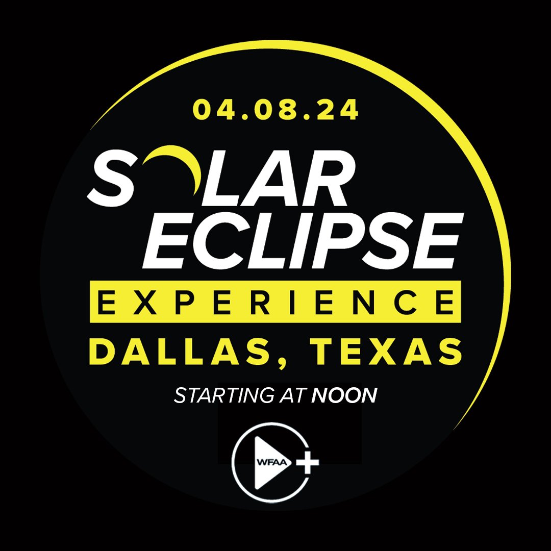 We're counting down to TOTALITY! Watch @KyleWeather and me on #WFAA tonight at 10 for the *very* latest on the eclipse forecast, crowds, traffic, and safety tips. Then keep it right here ALL DAY Monday! It's here, y'all! #TotalSolarEclipse2024