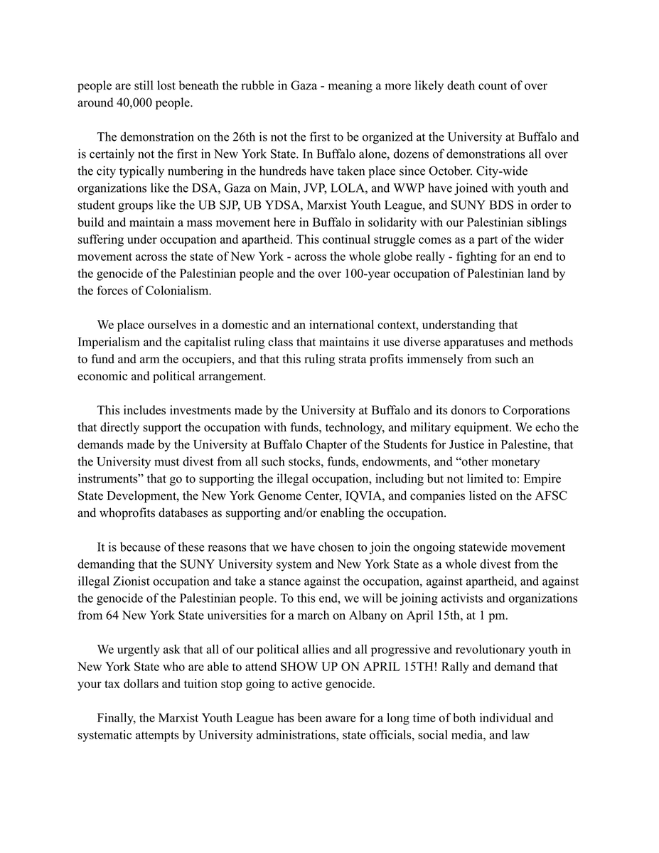 MrxistYthLeague's tweet photo. University at Buffalo Funds Genocide: students demand immediate divestment from illegal Zionist occupation !

#Buffalo #universityatbuffalo #suny #canisius #buffstate #ecc #eriecounty #erie #ny #sunybds
#freepalestine #endtheoccupationnow #smashtheuswarmachine #marxist #communist https://t.co/Q4x1zXmHZm