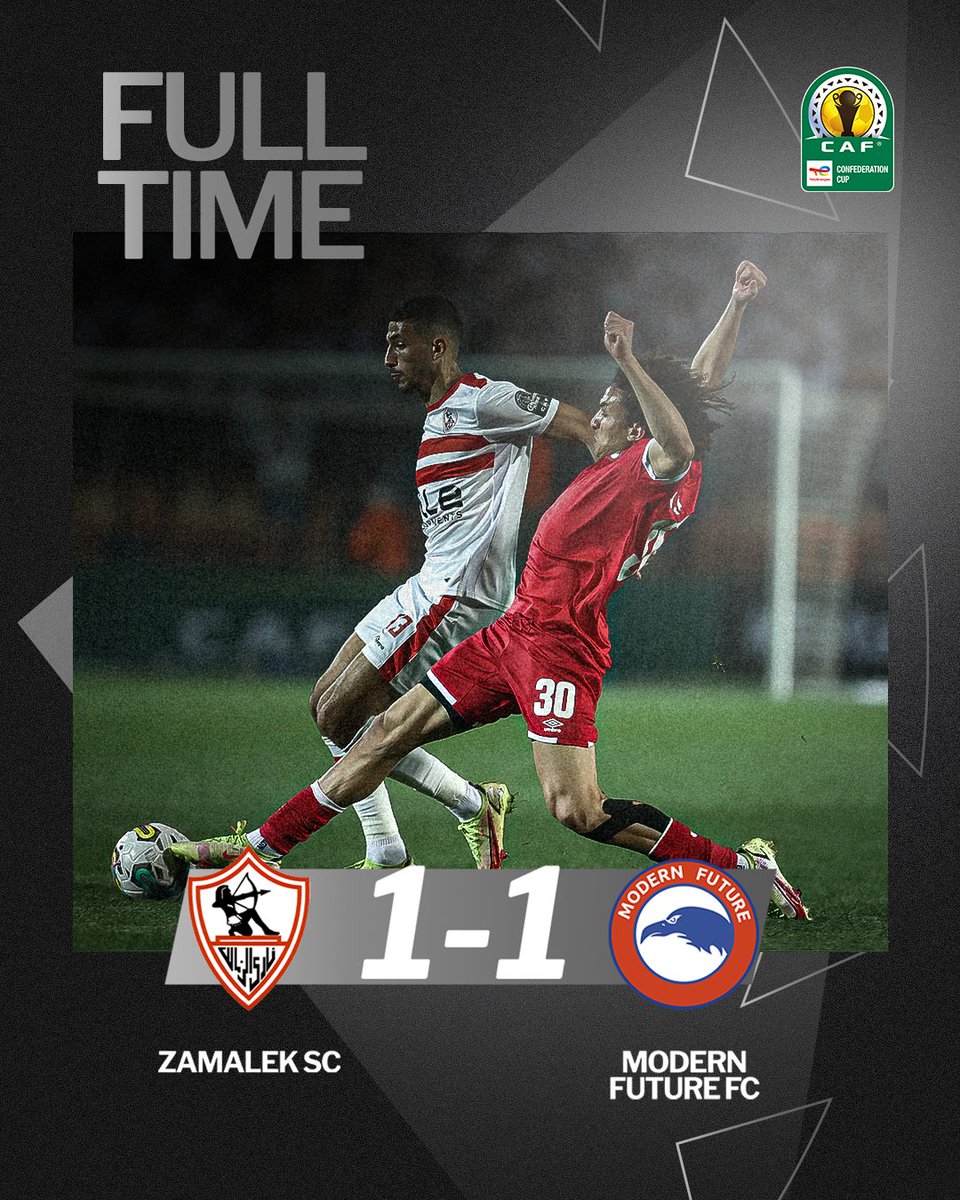 CAFCLCC_ar's tweet photo. نهاية مواجهة الزمالك ومودرن فيوتشر بنتيجة 1-1 ضمن مباريات الإياب في دور ربع النهائي لكأس الكونفدرالية! 🤝

#TotalEnergiesCAFCC | #ZSCMFC https://t.co/W8EslQSiGD