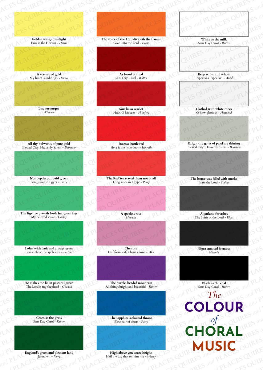 Introducing... THE COLOUR OF CHORAL MUSIC From the incense battle red of Howells' Here is the little door, to Parry's sapphire-coloured throne, and from Poston's green apple tree to Elgar's garland for ashes, travel the full rainbow of the colour of choral music. Available…