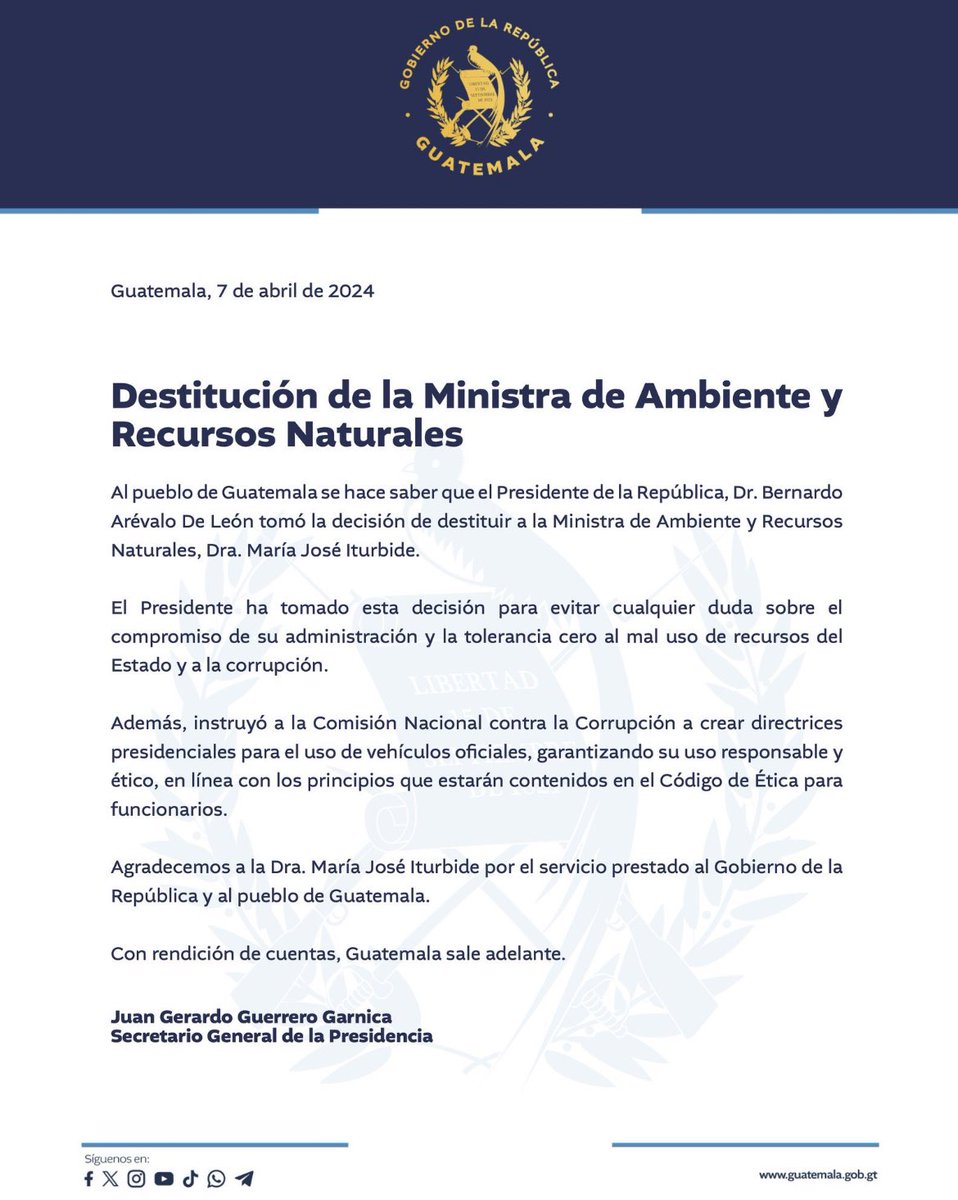 El Presidente <a href="/BArevalodeLeon/">Bernardo Arévalo</a> se avienta un hit nunca antes visto . Venimos de Presidentes alcahuetes . Sobalebas.  Hoy <a href="/BArevalodeLeon/">Bernardo Arévalo</a> demuestra que estamos hartos de los júniors. Del uso faraónico de las cosas . Me parece una decisión de Estado. Muy bien Presidente.