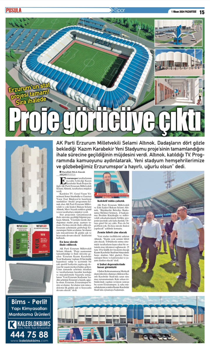 Erzurum için gece gündüz demeden çalışan çok kıymetli bakanımız <a href="/Selami__Altinok/">Selami Altınok</a>  a teşekkürlerimizle. Yeni stadyum #erzuruma hayırlı olsun