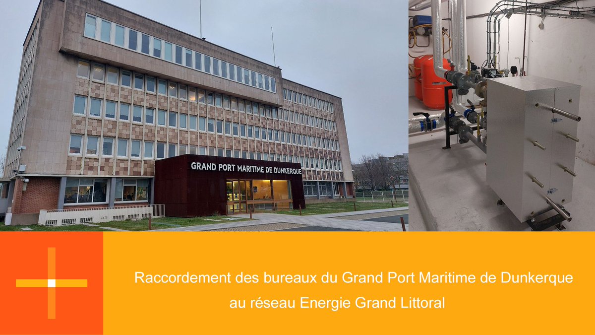 Les bureaux du @DunkerquePort & sa maison du pilotage sont désormais raccordés au #réseaudechaleur Energie Grand littoral de la Communauté urbaine de #Dunkerque. Une étape majeure dans la #décarbonation du territoire, contribuant à une économie de près de 200t de CO2/an. #DLDJUIN