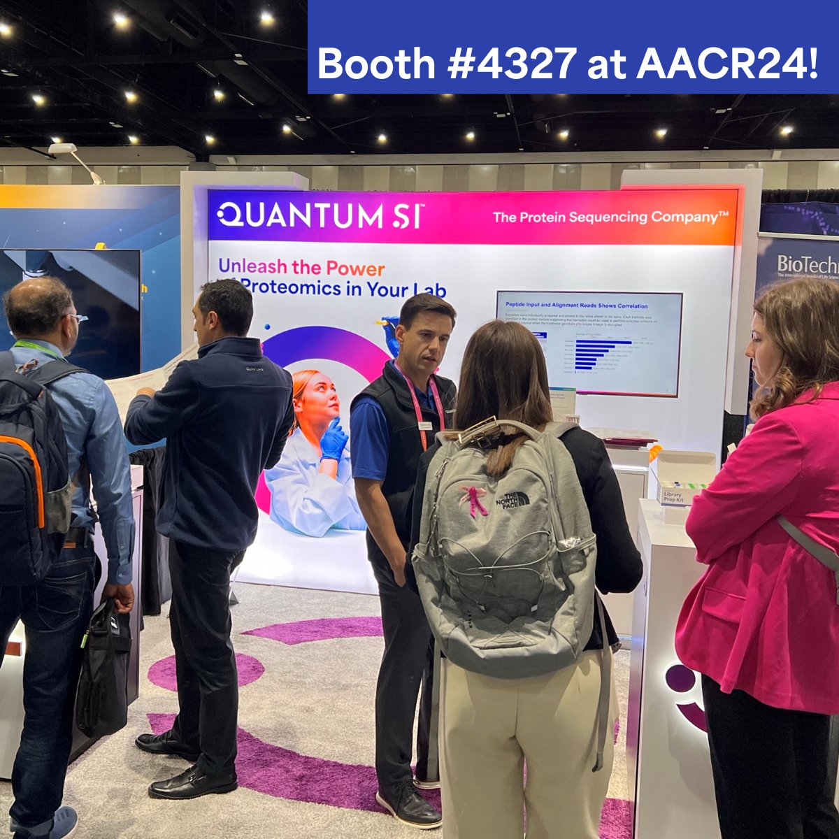 A big thanks to everyone at @AACR who stopped by to see us today! We’re back at booth #4327 tomorrow. And don’t miss our poster presentation, “Advancing Cancer Research with Next-Generation Protein Sequencing™ on Platinum® by Quantum-Si,” tomorrow 9am-12:30pm PT. #AACR24 #QSI