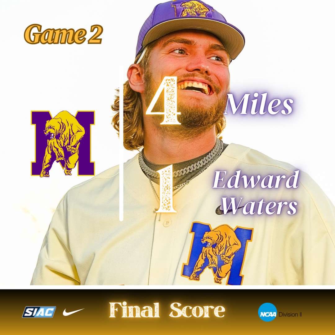 Miles drops game 1, but picks up the win 4-1 in game 2. Nick copen gets the win going 6.2 innings. Camden Matthews picks up the save. Miles was led at the plate by Trey Rutledge with 2 hits and Camden Matthews with two RBIs.