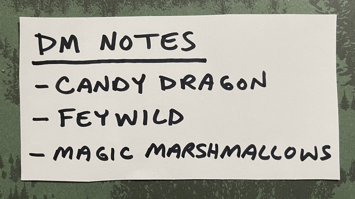 If your DM notes for D&D include more than 3 bullet points, you’re courting disappointment. Your mileage may vary of course.