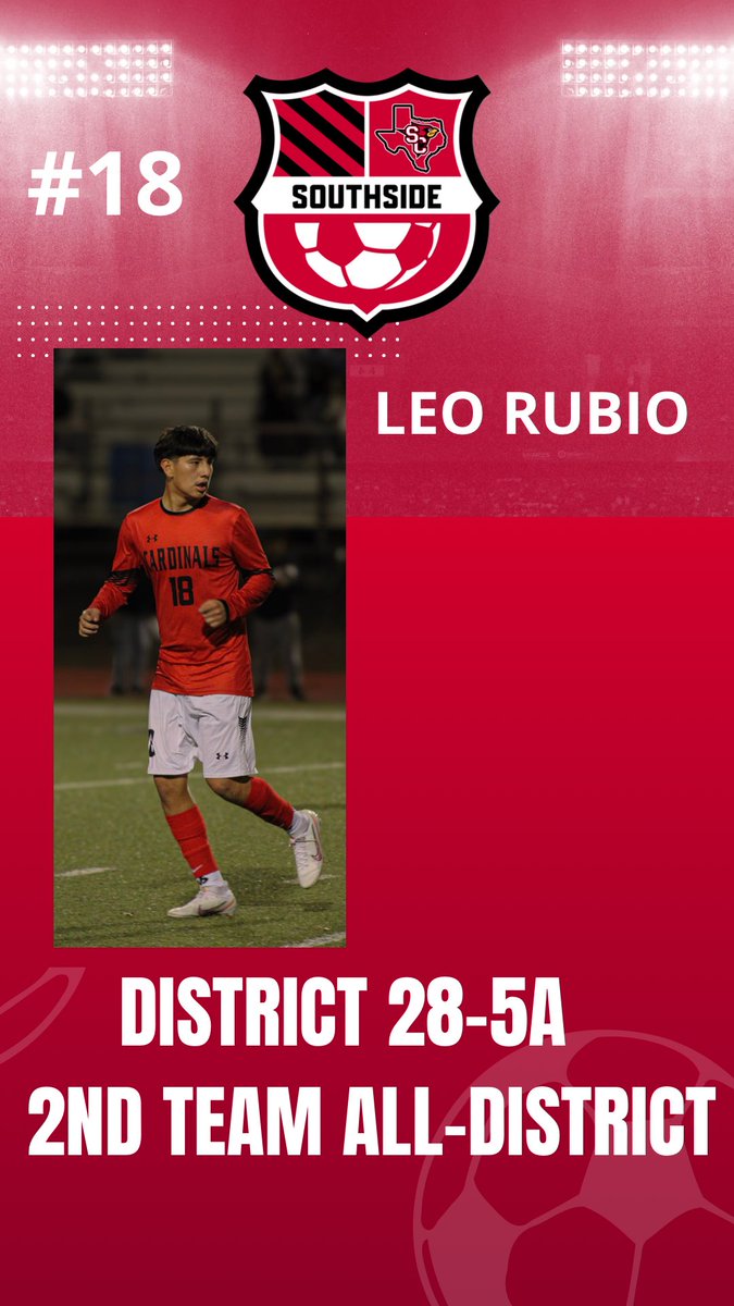 Congratulations to Leonardo Rubio for being named as a 28-5A 2nd team All-District Selection!!!