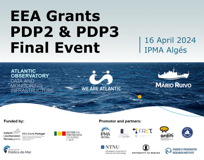 No dia 16 de abril realiza-se um evento pelas 9h30 no IPMA Algés com a finalidade de assinalar o termo dos projetos pré-definidos EEA Grants, PDP3: Mário Ruivo - Inscrição (Até dia 10 de abril) -> forms.gle/31Q8fMys9vtTh3…