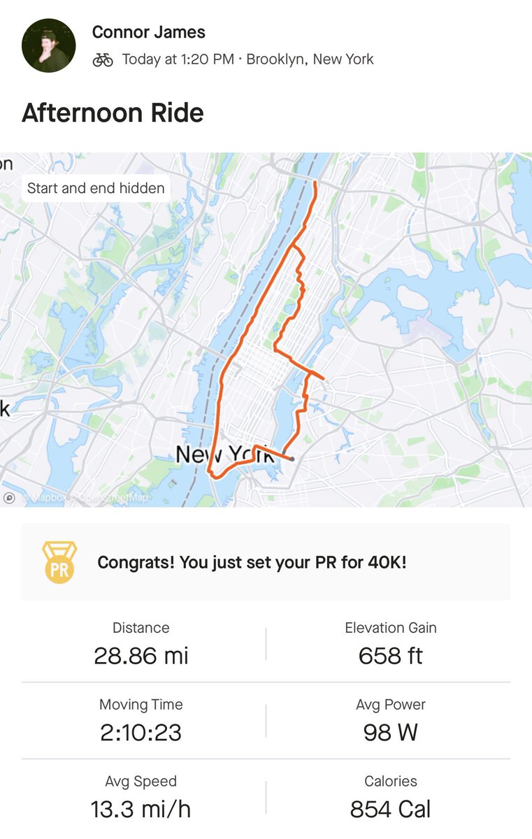 mcsheffrey's tweet photo. Combined two of my favorite bike rides in NYC, Central Park 🤝 Hudson River Greenway https://t.co/XeHtWTS4Q4