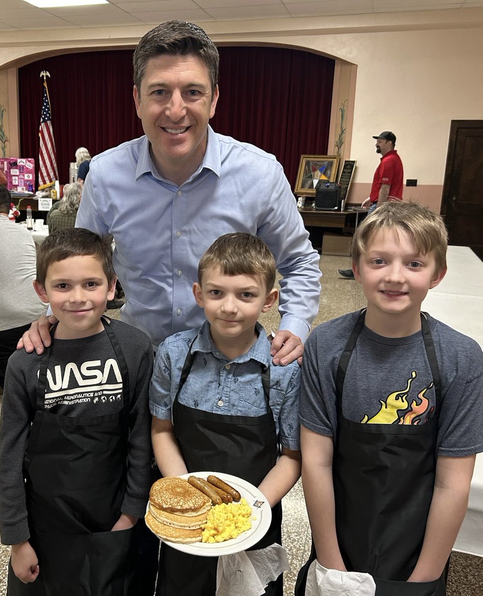 Delicious pancakes at the Burlington Mason Lodge Pancake Breakfast! Great to meet three junior chefs who were volunteering at the fundraiser today!