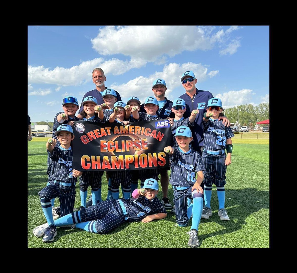 Loved watching our son play ball this weekend. Great American Eclipse Champions ⚾️ 💙