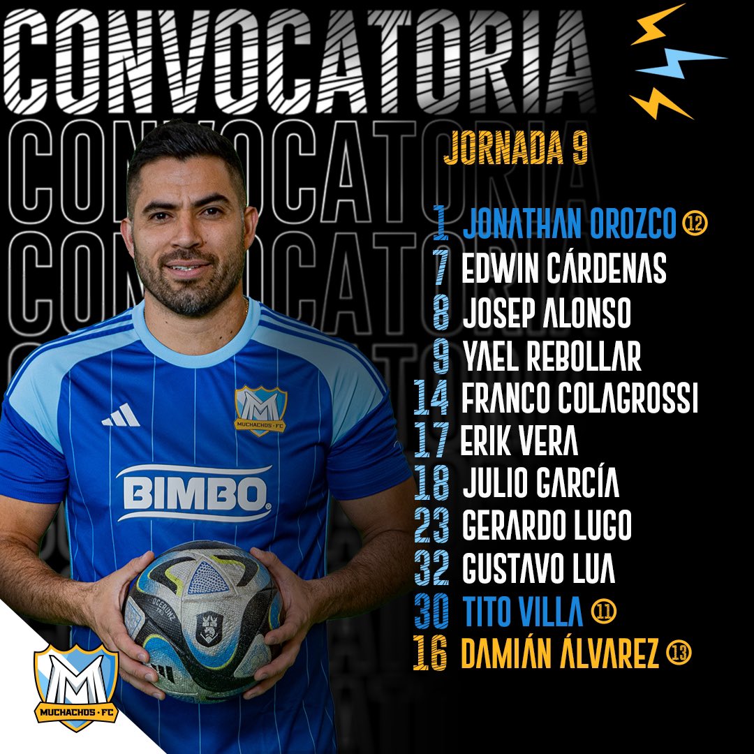 Muchachos, esta es la lista de convocados para la jornada 9️⃣ vs @PelucheCaligari. 👆🏻 ¡A bancar con todo, vamos carajo! 💙🤍 Jornada 9 🆚 @PelucheCaligari 📆 7 de Abril 🕣 CDMX 18:00H 🇲🇽 I ARG 21:00H 🇦🇷