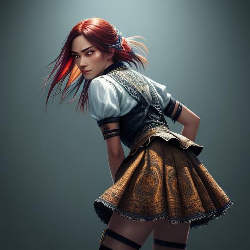 A phantom itch, a frantic hand, 
Lifts flowered skirt, scans wonderland. 
Tiny foe, a fleeting speck, 
Dance ends soon, with nimble neck.