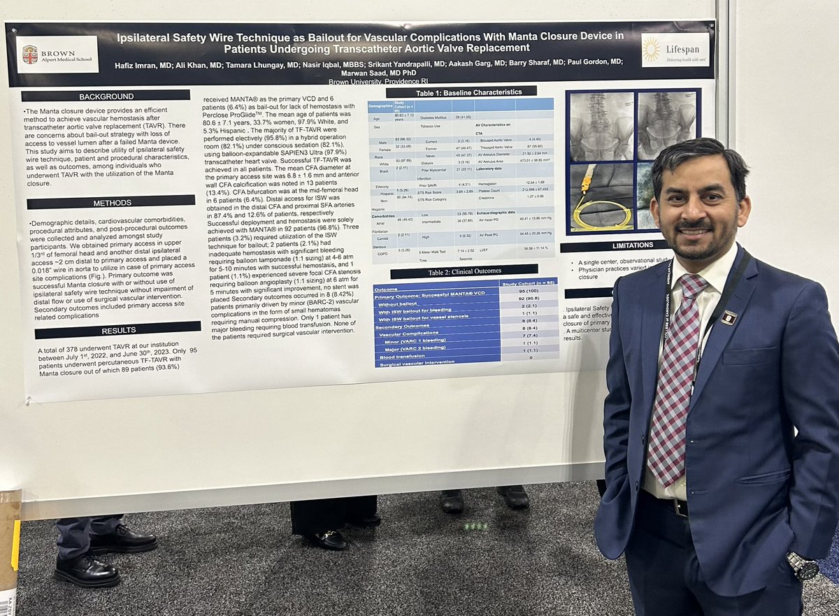I am honored to have presented our work on Manta closure after TAVR with Ipsilateral Safety wire! #ACC2024