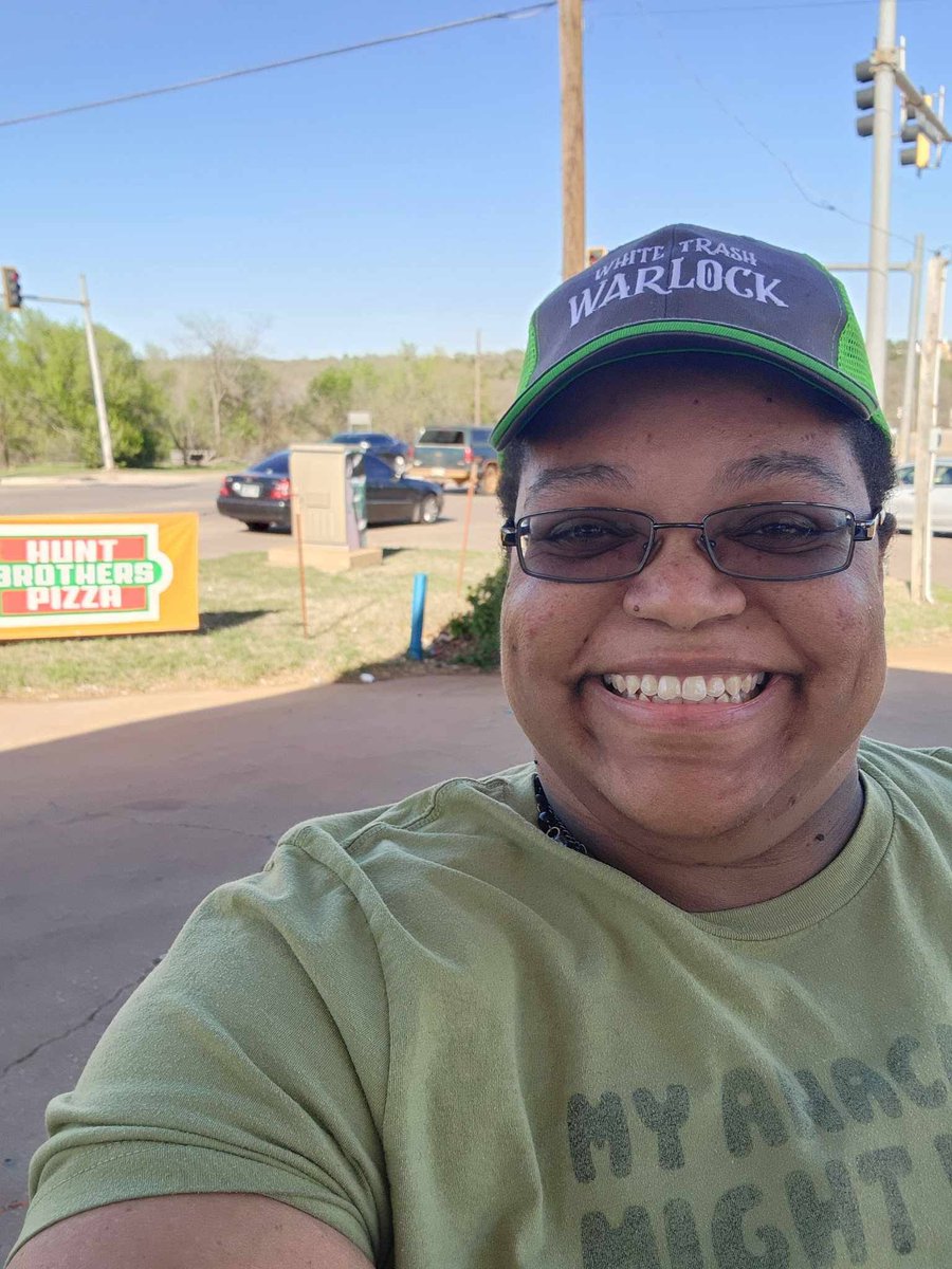 When your friend is on a road trip and has to take a picture of your hat in Guthrie.