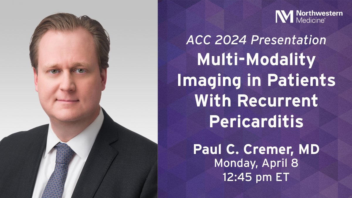 At ACC.24, check out Paul C. Cremer, MD, for his panel session, “Multi-Modality Imaging in Patients With Recurrent Pericarditis.” @ACCinTouch #ACC24 #NMatACC. See the full schedule here: breakthroughsforphysicians.nm.org/cardiovascular…